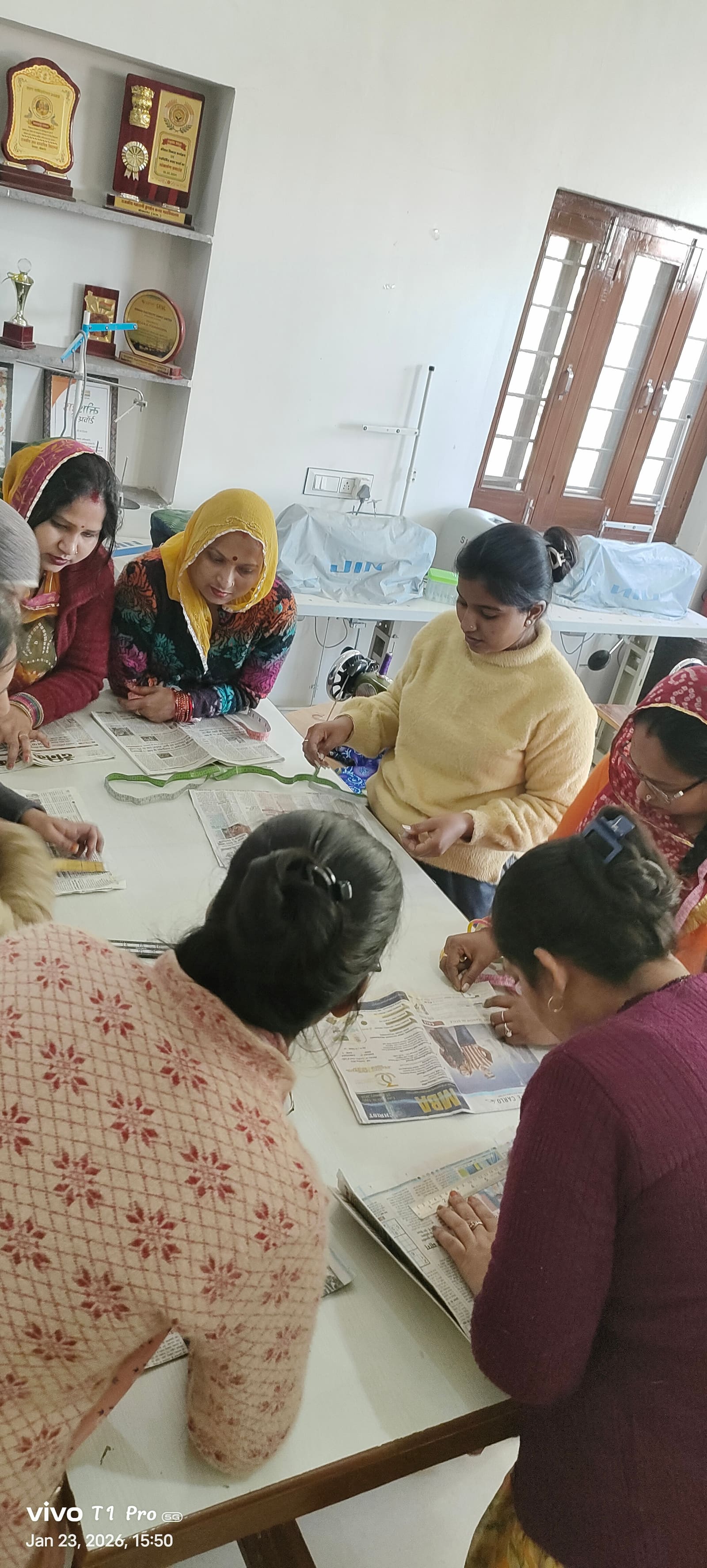 Stitching & Dress Designing batch in session at the Bikaner centre